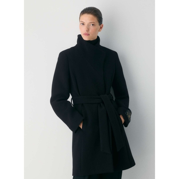BABATON The Connor Coat Soft Wool Belted Jacket Black L Large Aritzia - Picture 5 of 16